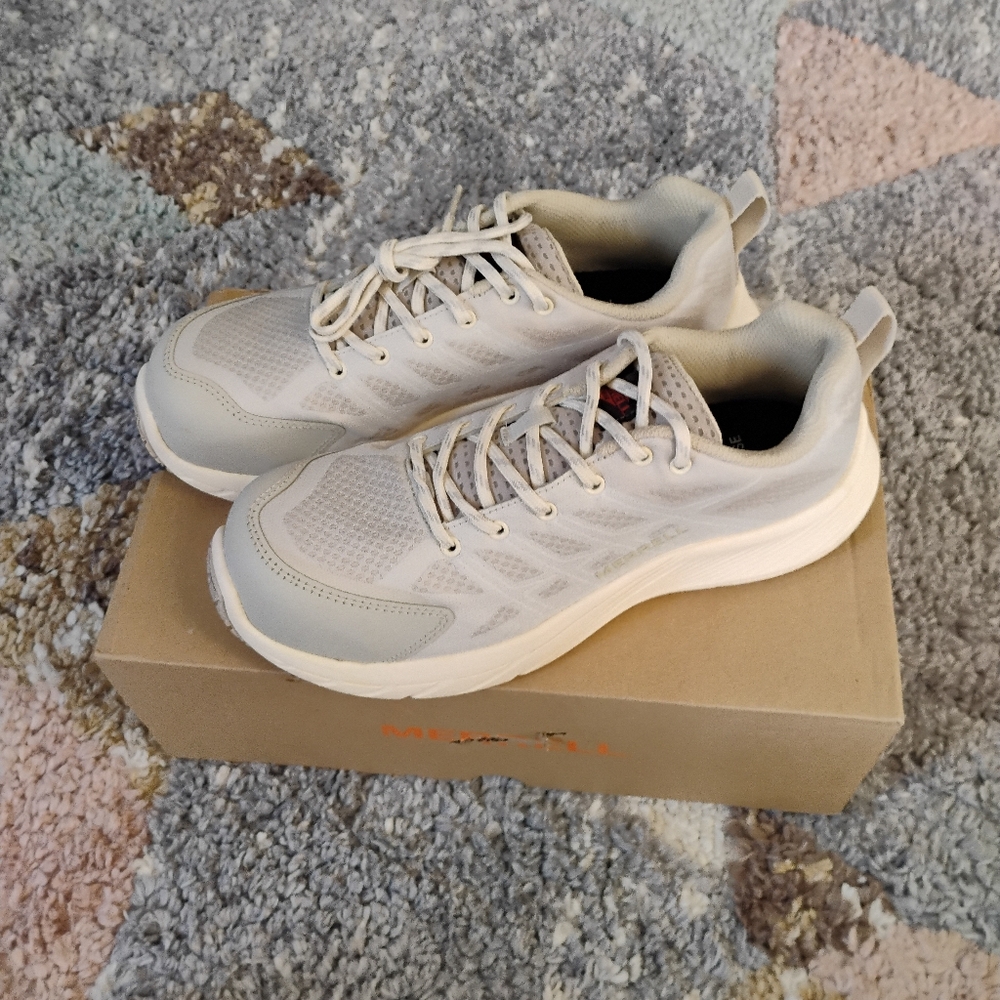 NIB MERRELL MOAB FLIGHT WOMEN'S STEEL TOE ANTI SLIP WORK SAFETY SHOE SNEAKER 7.5